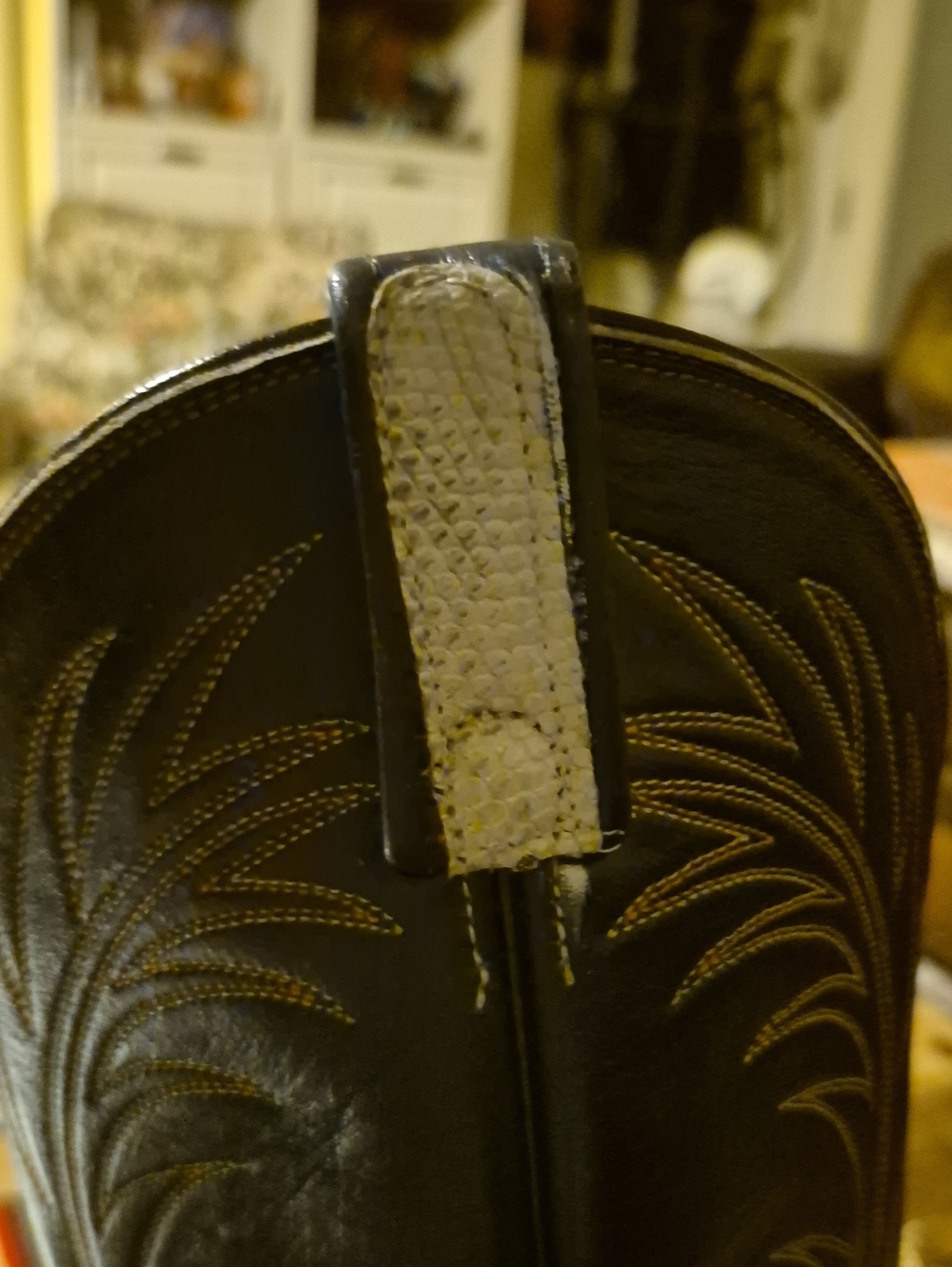 Dan Post Womens Antelope Sz 7 Boots Navy&Dove gray. 17" Tall Made In El Paso - Picture 13 of 16